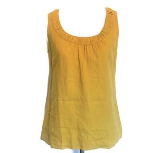 Boden Mustard 100% Linen Sleeveless Top - Size 2